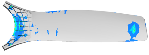 Bottom-face drop top blade view